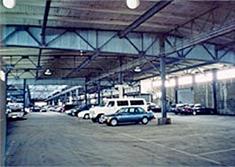 Seismic upgrades in rehabilitated pier building-Photo 4 of parking garage interior