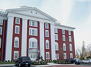 Front view of former state hospital in Staunton, VA dating from the 1820s