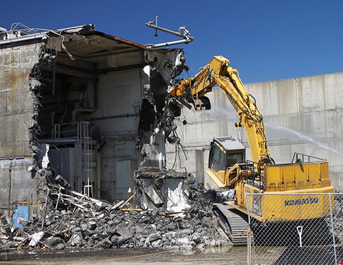 excavatory on a demolition site