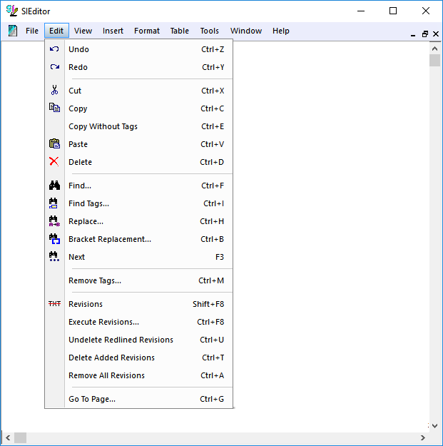 Illustration SI Editor's Edit Menu
