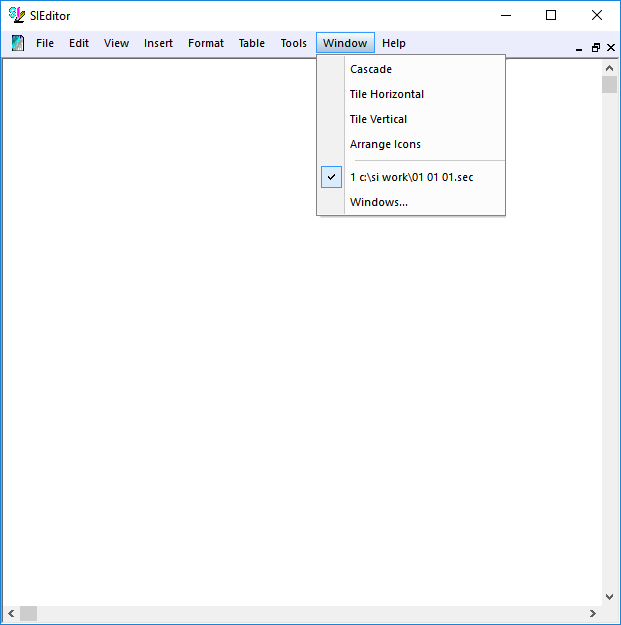 Illustration SI Editor's Window Menu