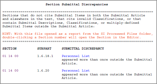 Example of Submittal Verification Report Discrepancies Illustration Example of Submittal Verification Report Discrepancies