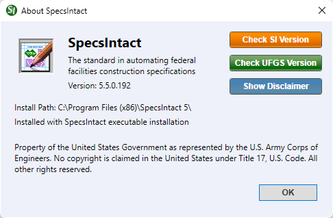 Illustration SI Explorer's Help Menu - About SpecsIntact