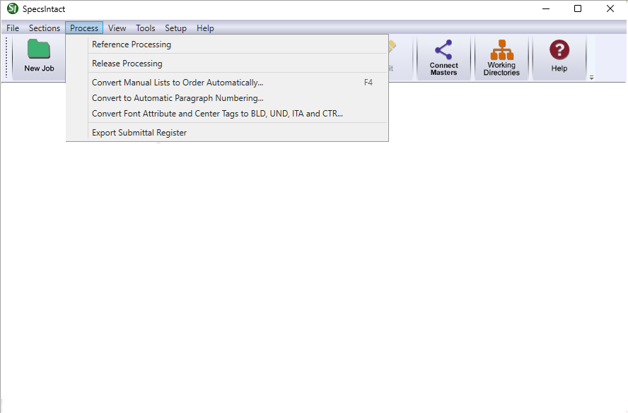 SI Explorer's Process  Menu