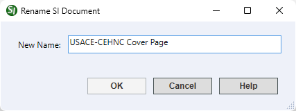 SI Explorer Sections Menu - Rename Illustration of the SI Explorer Sections Menu - Rename window