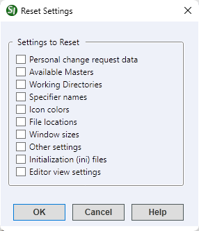SI Explorer's Setup Menu - Reset Settings Illustration SI Explorer's Setup Menu - Reset Settings